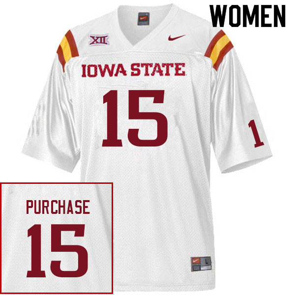 Iowa State Cyclones Women's #15 Myles Purchase Nike NCAA Authentic White College Stitched Football Jersey SO42X51MM